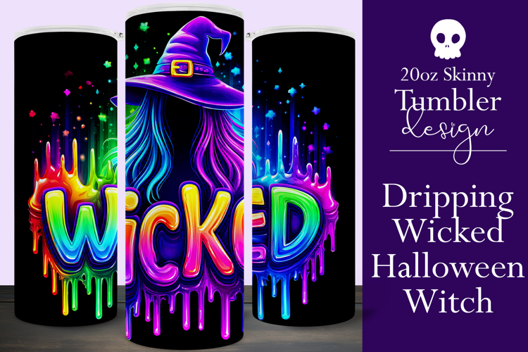 Halloween Tumbler Wrap, Wicked Halloween Witch Tumbler, t93