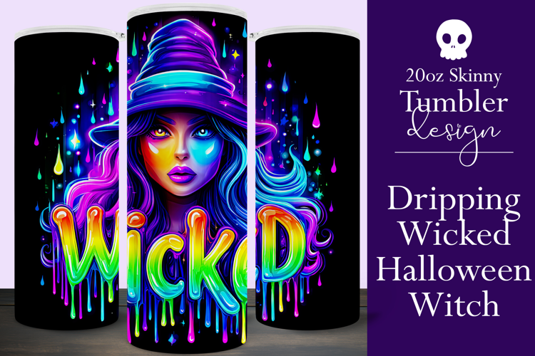 Halloween Tumbler Wrap, Wicked Halloween Witch Tumbler, t94