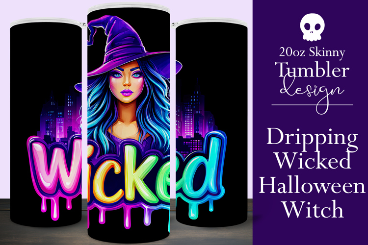 Halloween Tumbler Wrap, Wicked Halloween Witch Tumbler, t95