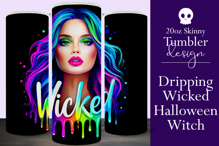 Halloween Tumbler Wrap, Wicked Halloween Witch Tumbler, t96