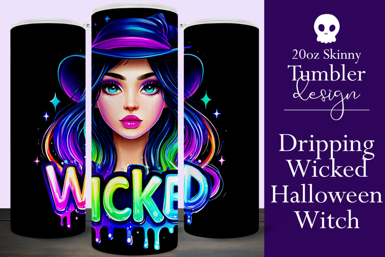 Halloween Tumbler Wrap, Wicked Halloween Witch Tumbler, t97