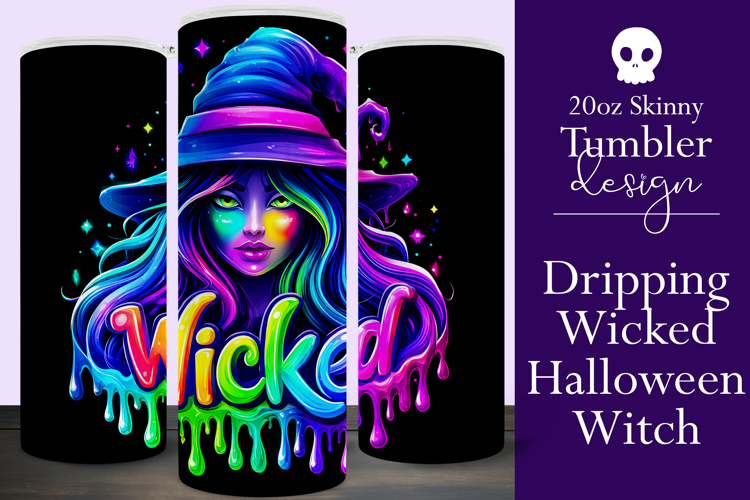 Halloween Tumbler Wrap, Wicked Halloween Witch Tumbler, t98
