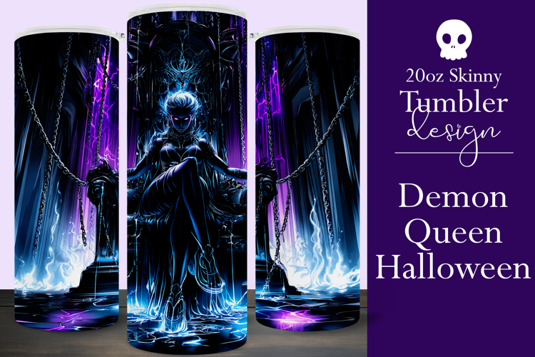Halloween Tumbler Wrap, Halloween Demon Queen Tumbler, t4