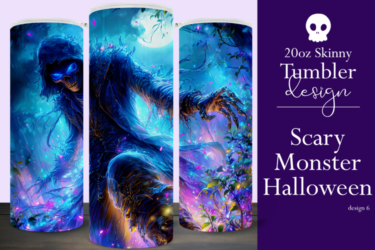 Halloween Tumbler Wrap, Halloween Scary Monster Tumbler t6