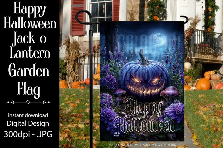 Halloween Garden Flag, Happy Halloween, Jack o Lantern Flag