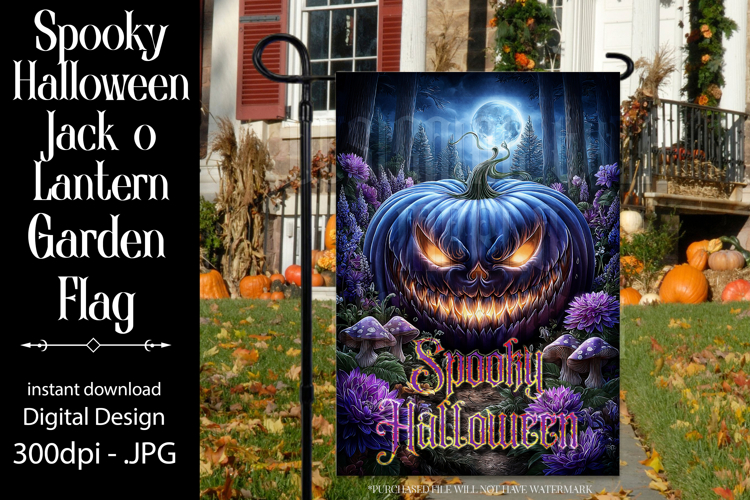 Halloween Garden Flag, Spooky Halloween Jack o Lantern Flag