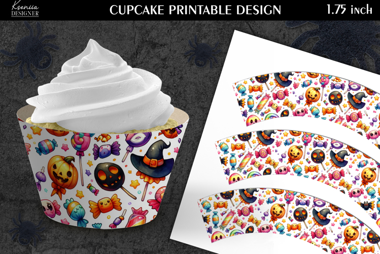 Printable Funny Halloween Cupcake Wrapper