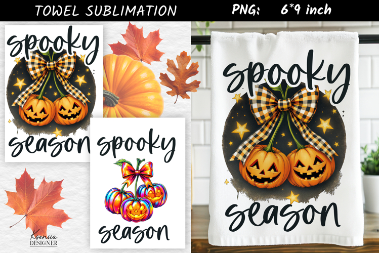 Spooky Season| Fall Quote Towel Sublimation|Neon Cherry