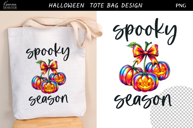 Iridescent Sweet and Spooky Cherry, Pumpkin Tote Bag