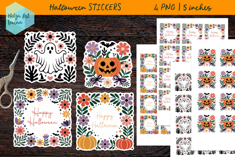 Cute Halloween, Stickers printable PNG