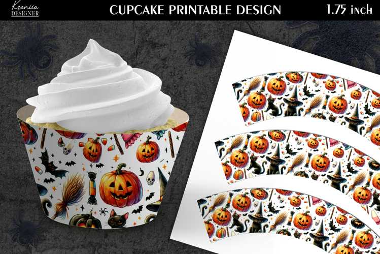 Printable Funny Halloween Cupcake Wrapper