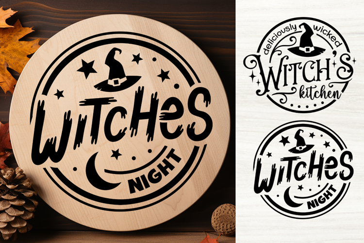 Halloween Round Signs| 2 SVG cut files