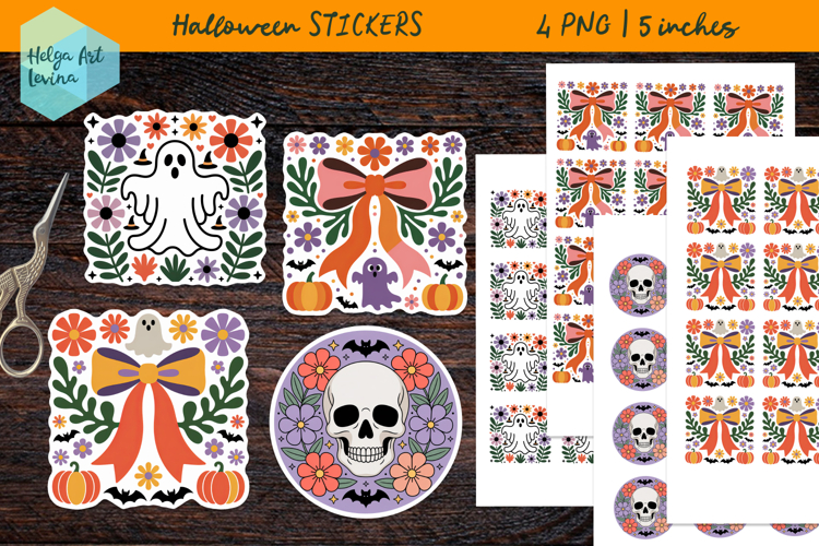 Cute Halloween, Stickers printable PNG
