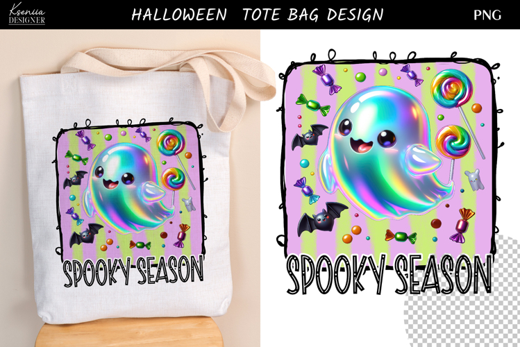 Neon Iridescent Halloween Trendy Candy Tote Bag Sublimation