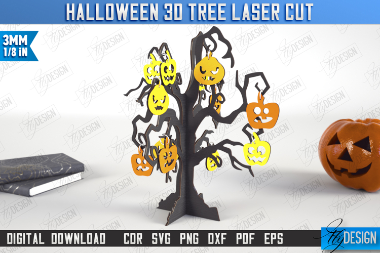 Halloween 3D Tree Laser Cut | Seasonal Home Décor Idea | CNC