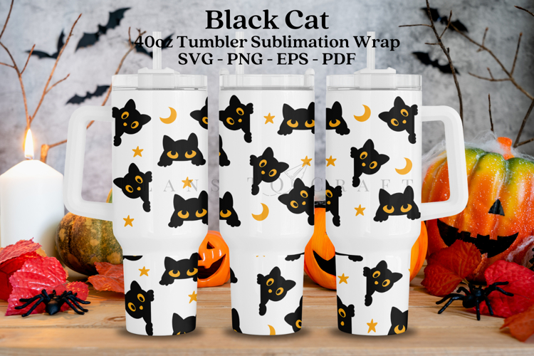 Black Hat Halloween 40oz Tumbler Sublimation Wrap