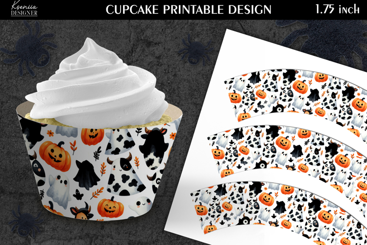 Printable Funny Halloween Cupcake Wrapper