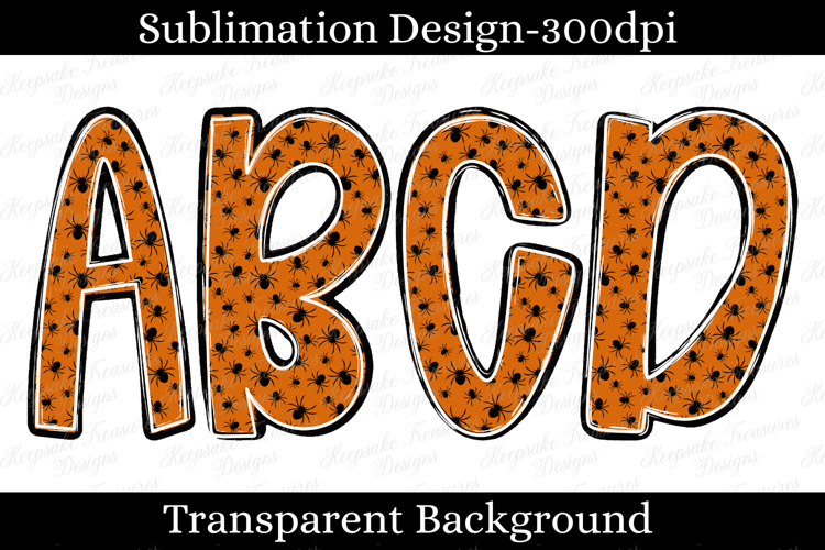 Hand Drawn Halloween Spider Alpha Png, Sublimation Printing
