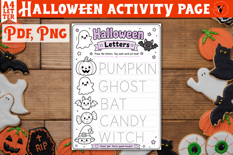 Kids Halloween Activity Page | Printable Halloween Worksheet example image 1