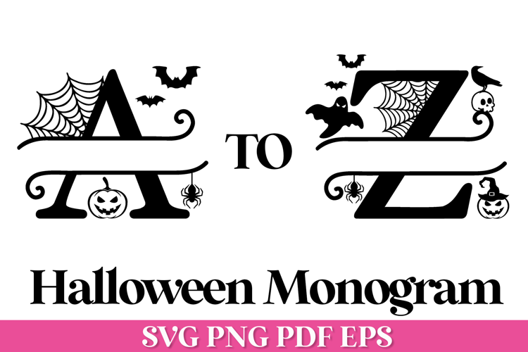 Halloween Monogram Split SVG Alphabet