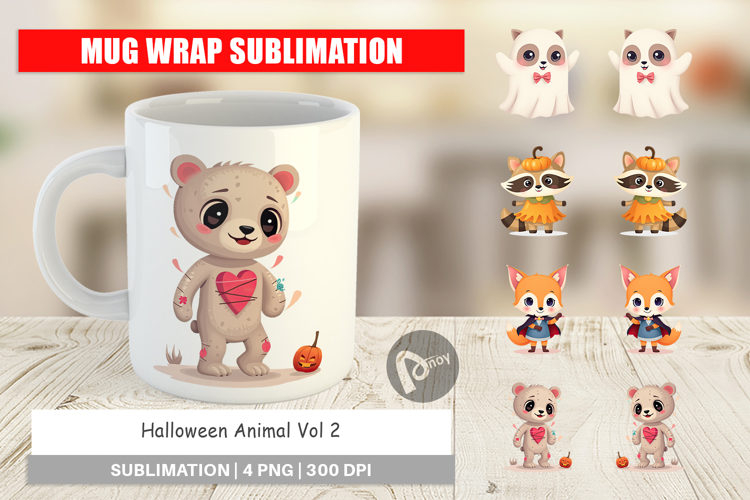 Mug Wrap Halloween Animals