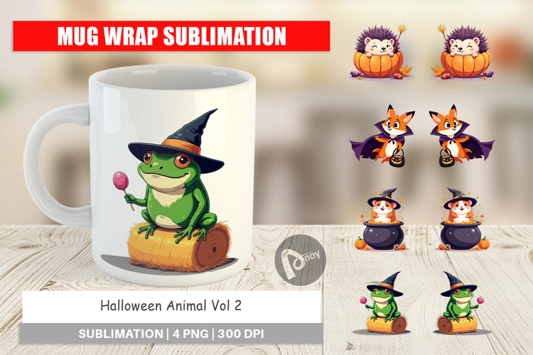 Mug Wrap Halloween Animals