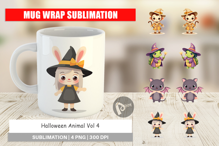 Mug Wrap Halloween Animals
