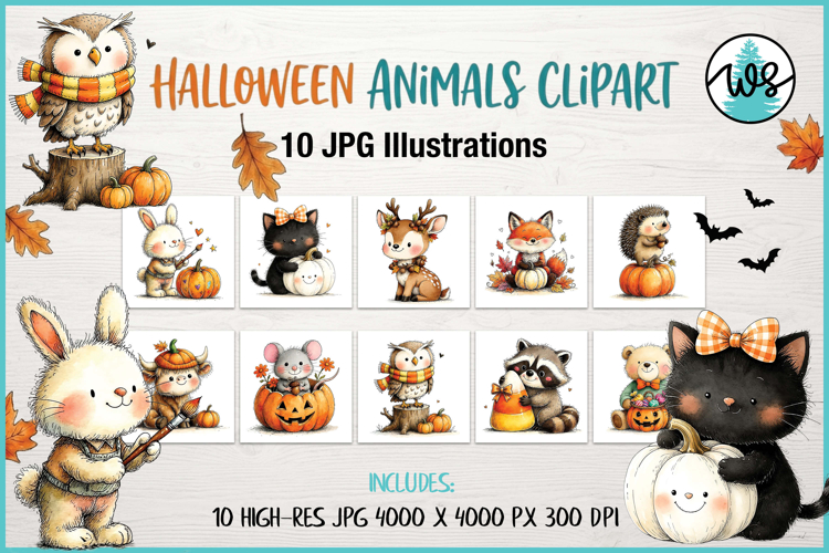 Halloween Animals Clipart | Cute Fall Animals