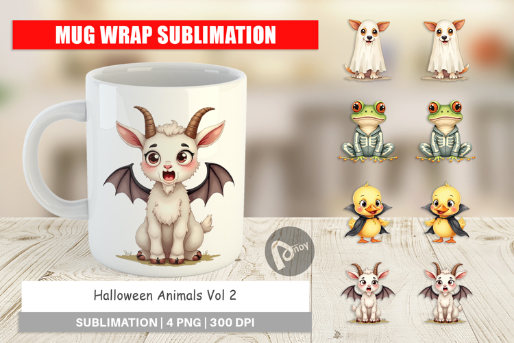 Mug Wrap Halloween Animals