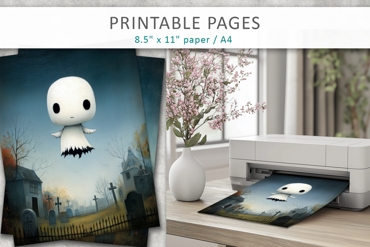 halloween printable pages with textured brush strokes