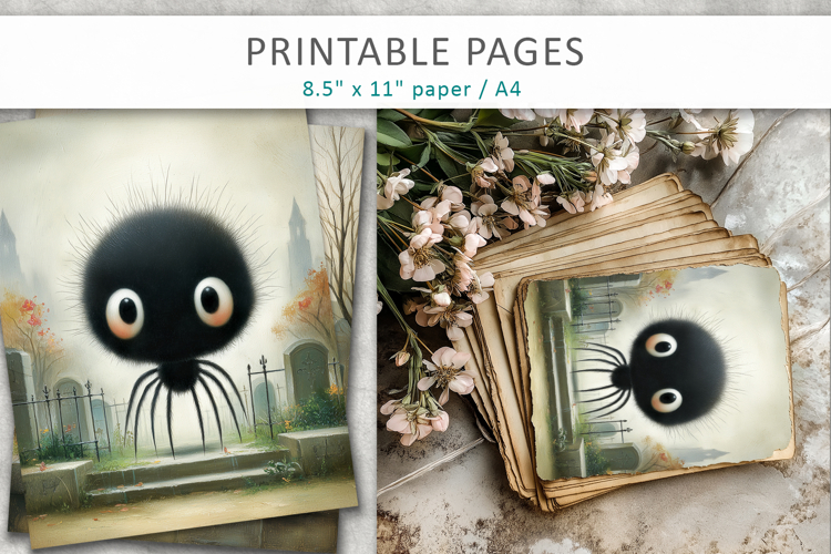 halloween printable pages, oil painting style
