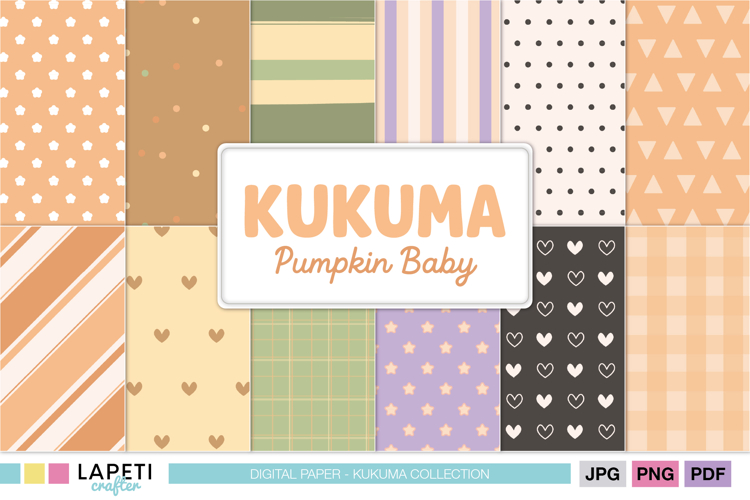 Halloween Baby Digital Paper, Pumpkin Scrapbook Backgrounds