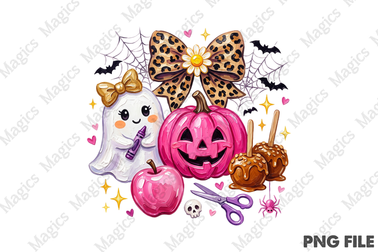 Halloween Back to School Ghost PNG