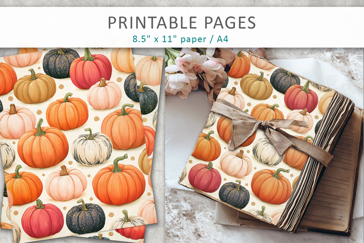 Halloween Junk Journal Backgrounds, Scrapbook Paper