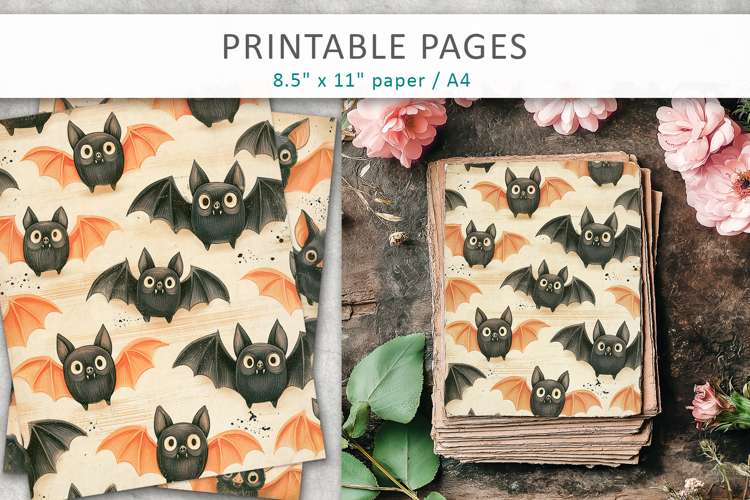Halloween Junk Journal Backgrounds, halloween bats