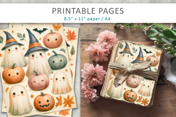 Cute Halloween Junk Journal Backgrounds
