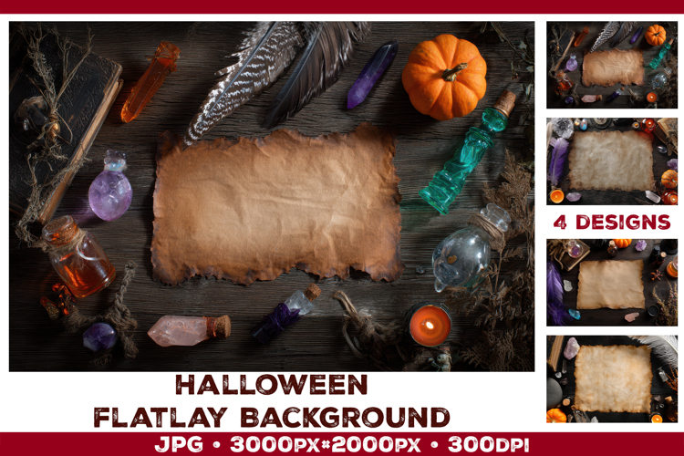 Halloween Wood Background Mockup. Halloween flat lay mockup