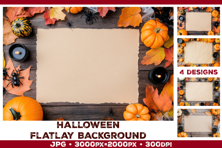 Halloween Wood Background Mockup. Halloween flat lay mockup