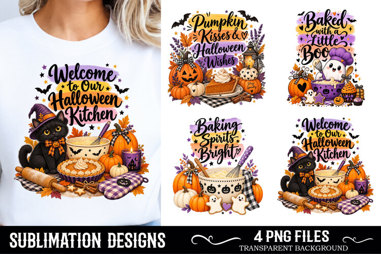 Halloween Baking Dish Towel Sublimation Cute Spooky Designs example image 1