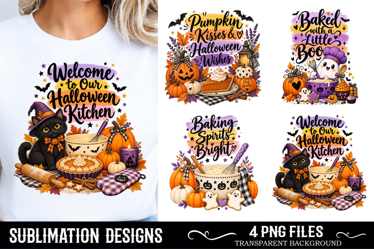 Halloween Baking Dish Towel Sublimation Cute Spooky Designs