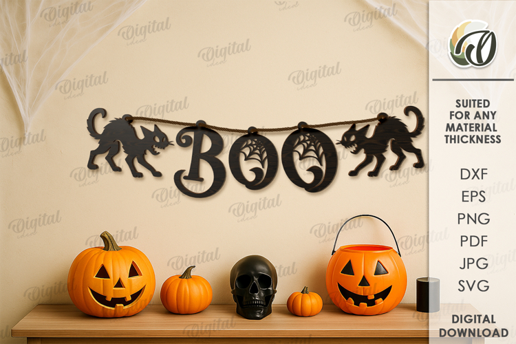 Halloween Banner Laser Cut. Halloween Wall Decor SVG