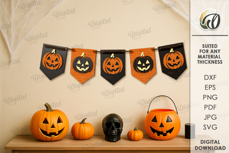 Halloween Banner Laser Cut. Halloween Wall Decor SVG