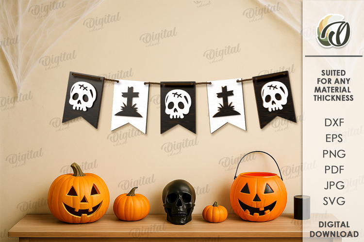 Halloween Banner Laser Cut. Halloween Wall Decor SVG