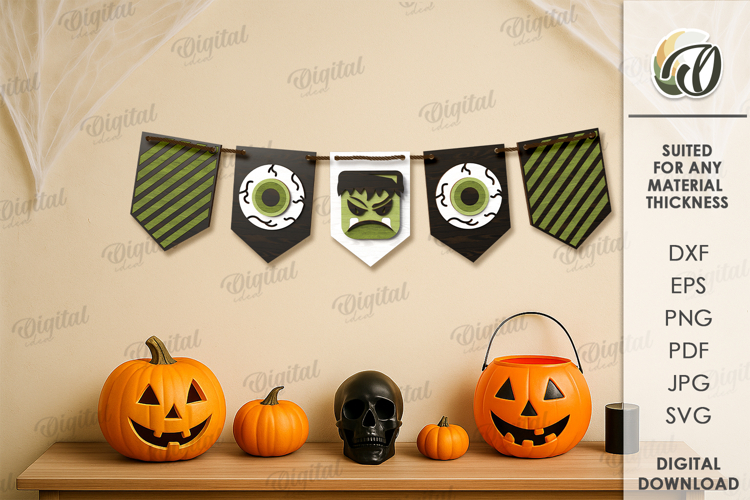 Halloween Banner Laser Cut. Halloween Wall Decor SVG