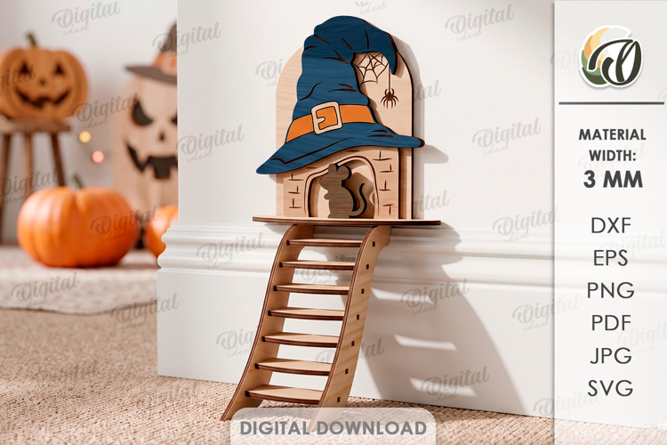 3D Halloween Baseboard Door Laser Cut. Halloween Decor SVG