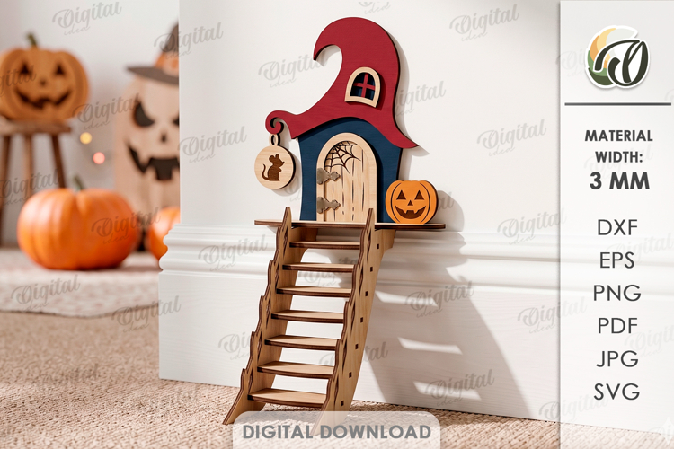 3D Halloween Baseboard Door Laser Cut. Halloween Decor SVG