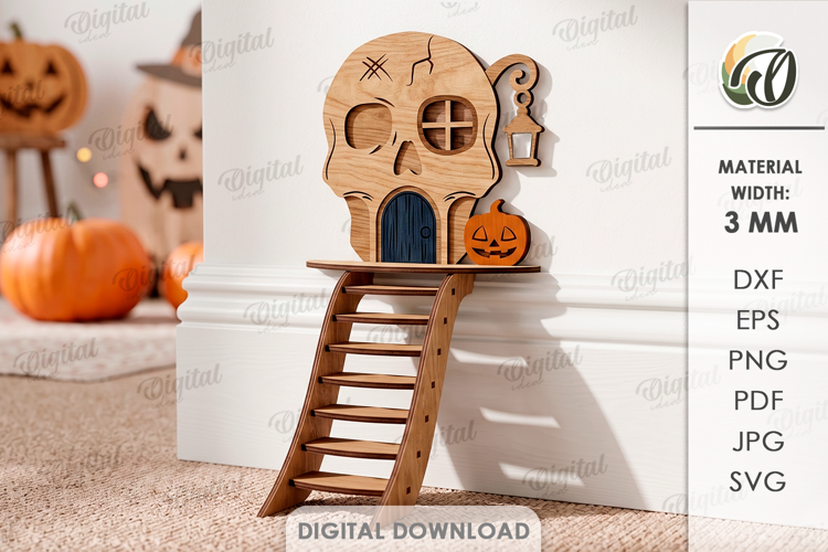 3D Halloween Baseboard Door Laser Cut. Halloween Decor SVG