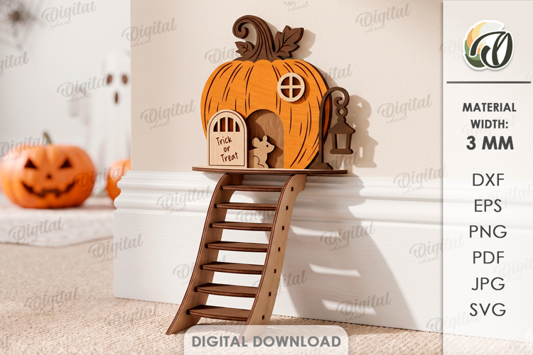 3D Halloween Baseboard Door Laser Cut. Halloween Decor SVG