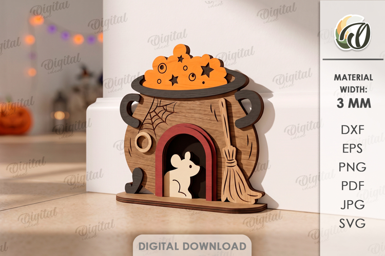3D Halloween Baseboard Door Laser Cut. Halloween Decor SVG