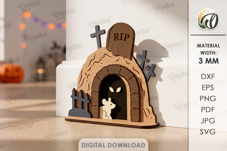3D Halloween Baseboard Door Laser Cut. Halloween Decor SVG